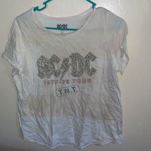 AC DC World Tour T Shirt Leopard Print 1975 1976 Modern Tee XXL reprint